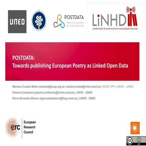 POSTDATA: Towards publishing European Poetry as Linked Open Data