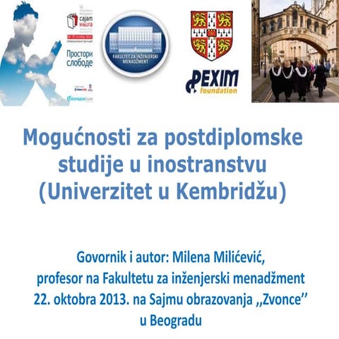 Postdiplomske studije na Univerzitetu u Kembridžu