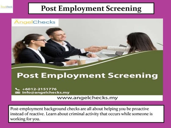 Pre employment screening | PPTX