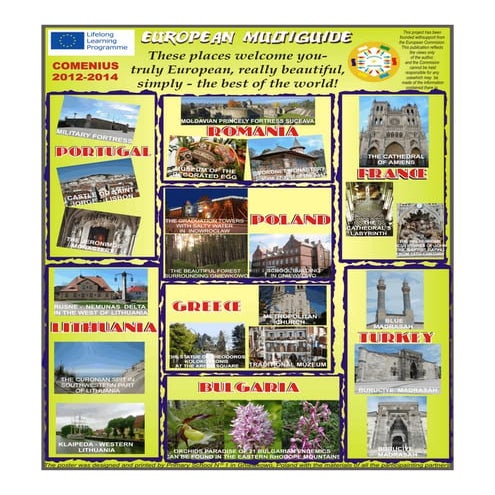 Poster  which advertises interesting natural places in the region 