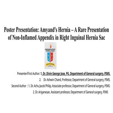 Amyand's Hernia: Rare Non-Inflamed Appendix in Right Inguinal Hernia ...