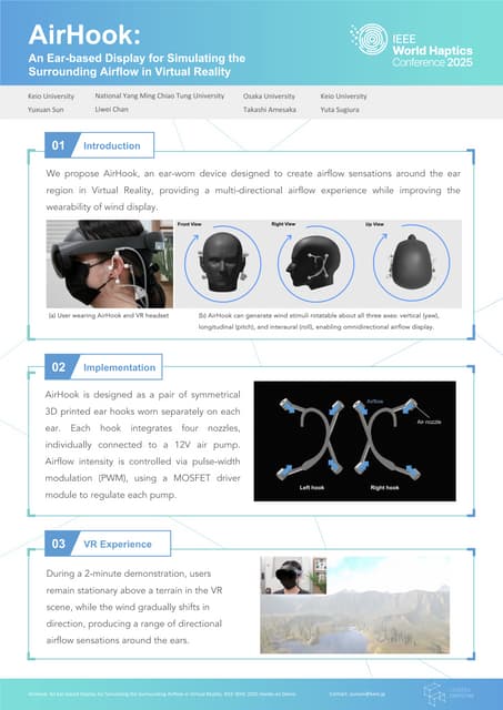 AirHook: An Ear-based Display for Simulating the Surrounding Airflow in Virtual Reality