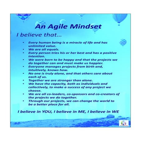 An Agile Mindset - What I believe (Poster - 11x17 size)