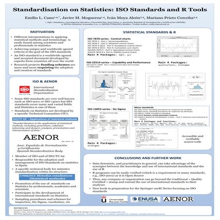 Standardisation on Statistics: ISO Standards and R Tools