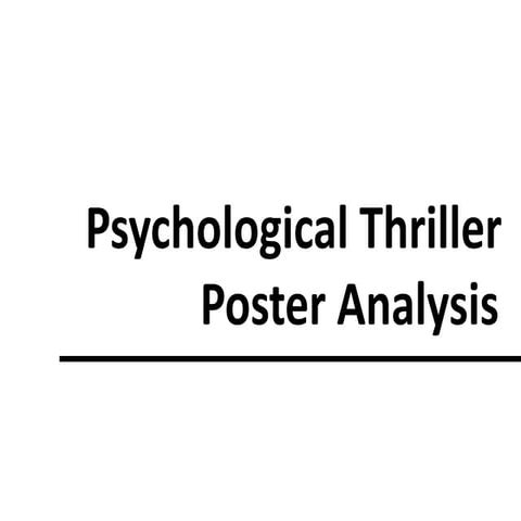 Psychological Thriller Poster Analysis