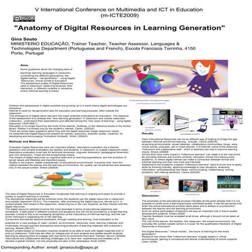 "Anatomy of Digital Resources in Learning Generation"