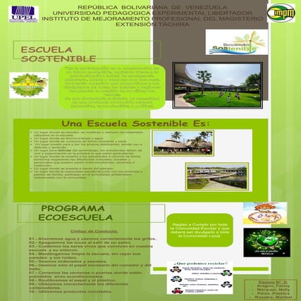 Poster escuela sostenible | PPTX