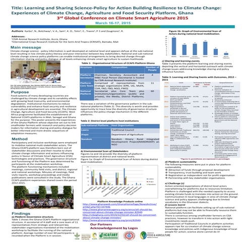 Learning and Sharing Science-Policy for Action Building Resilience to Climate...