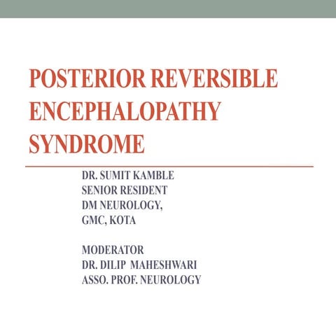 Posterior reversible encephalopathy syndrome