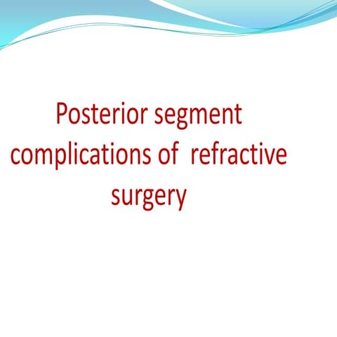 Posterior segment complications of refractive surgery