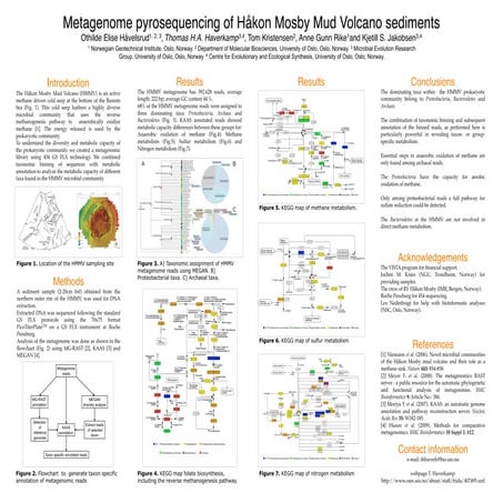 ISME 2010 Poster - Metagenome pyrosequencing of Håkon Mosby Mud Volcano sediments