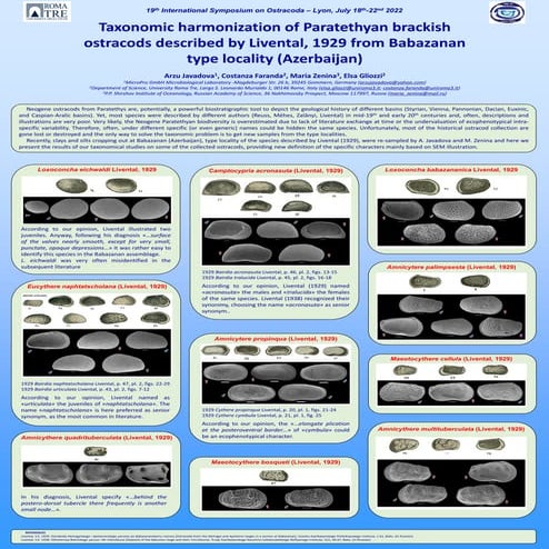 Taxonomic harmonization of Paratethyan brackish ostracods described by Livent...
