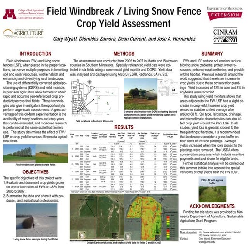 Field Windbreak / Living Snow Fence Crop Yield Assessment