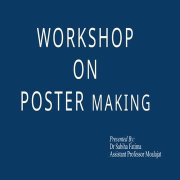 Comprehensive Workshop on Effective Poster Making and Design Principles ...