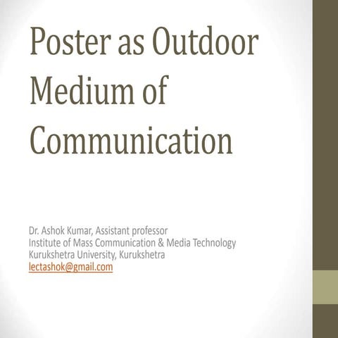 Poster as outdoor medium of communication