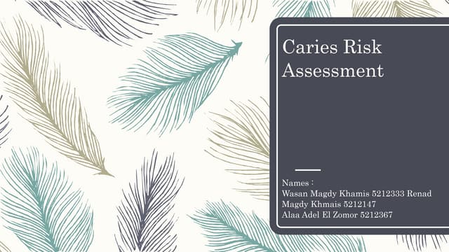 caries risk assessment 