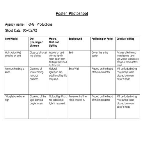 'Dreams of Death' Final-Draft Poster Photoshoot