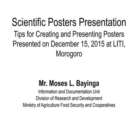 Poster presentation | PPTX