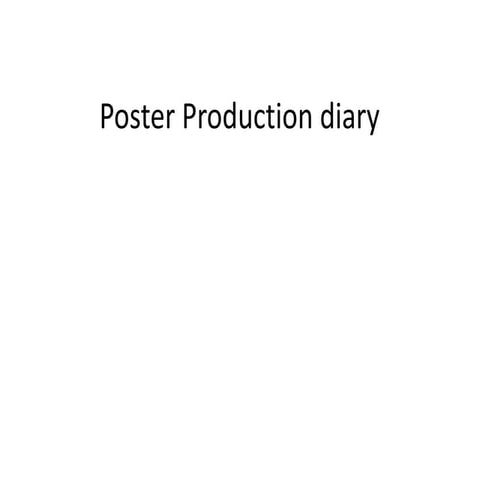 Poster production diary