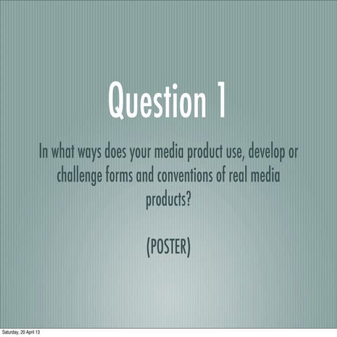 Question 1 (Poster)