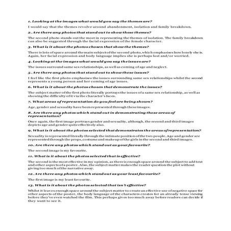 Further Poster Research Answers 