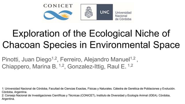 Exploration of the Ecological Niche of Chacoan Species in Environmental Space