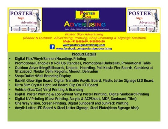 Postersignadvertising presentations