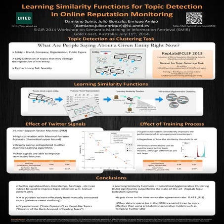 Learning Similarity Functions for Topic Detection in Online Reputation Monitoring