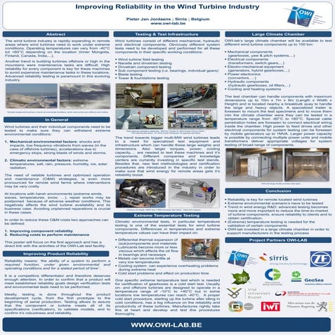 OWI-Lab: Improving Reliability in the Wind Turbine Industry 