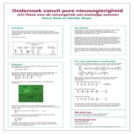 Onderzoek vanuit pure nieuwsgierigheid - JCU thesis over oneindige sommen 