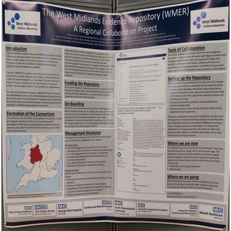Poster: The West Midlands Evidence Repository (WMER) : a regional collaboration project / Gavin Moore, Imrana Ghumra, and Semanti Chakraborty (NHS)