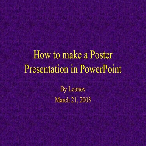 How to make a Poster Presentation in PowerPoint | PPT | Desktop ...