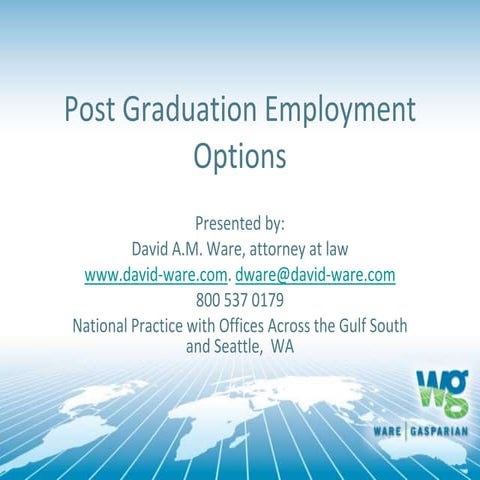 Post graduation employment options / 2012