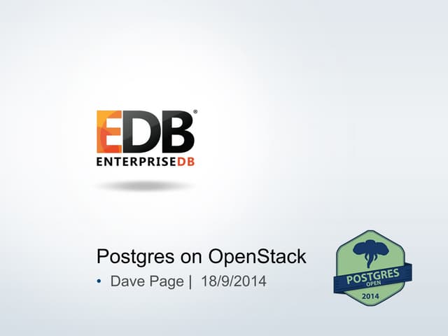 Postgres on OpenStack