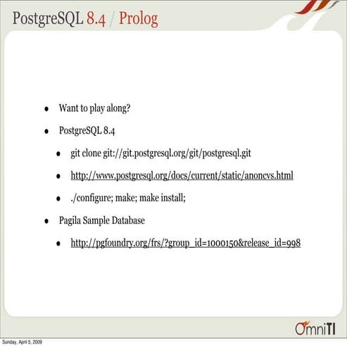 Intro to Postgres 8.4 Tutorial | PDF