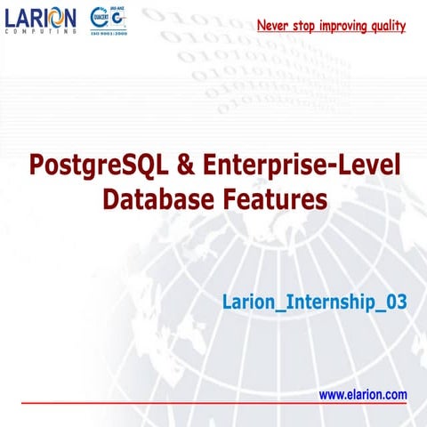 Postgre sql and_enterprise_level_database_features | PDF