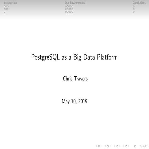 PostgreSQL as a Big Data Platform | PPT