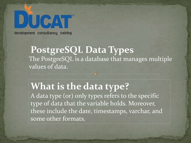 Postgre sql data types