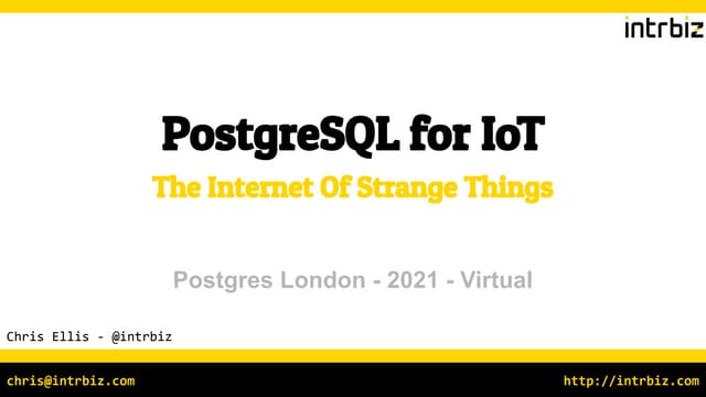 IOT with PostgreSQL