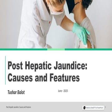 Post Hepatic Jaundice-causes and features | PPTX