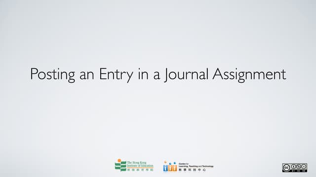 Posting an entry in a journal assignment