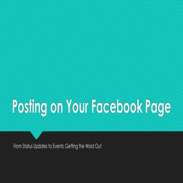 Posting on Your Facebook Page