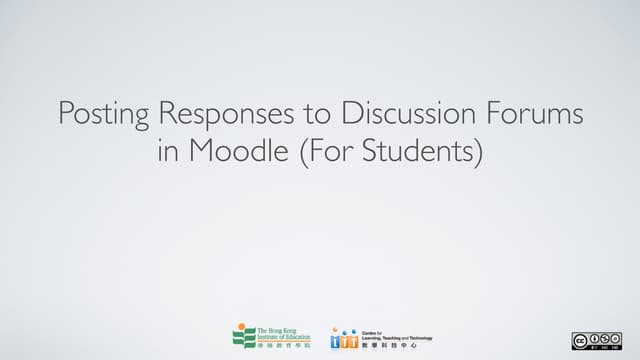 Posting responses to discussion forums in moodle (for students)