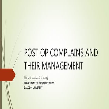 Post insertion complains (Prostho)