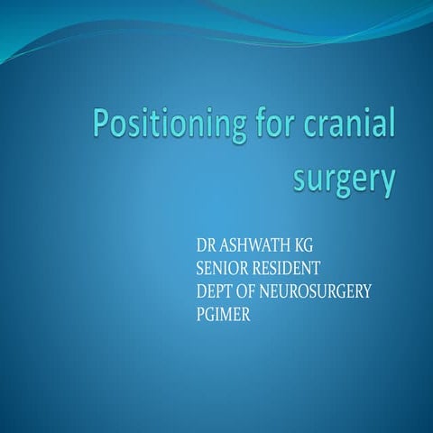 Postioning in Cranial Surgery 