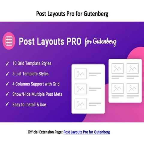 Post Layouts for Gutenberg - WordPress Plugin | PPTX