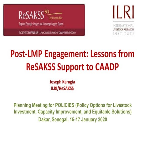 Post-LMP Engagement: Lessons from ReSAKSS Support to CAADP