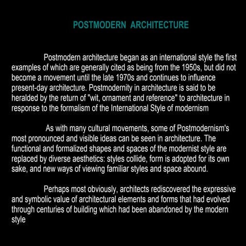 Post modernism