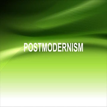 POSTMODERNISM and It's Major Assumptions | PDF