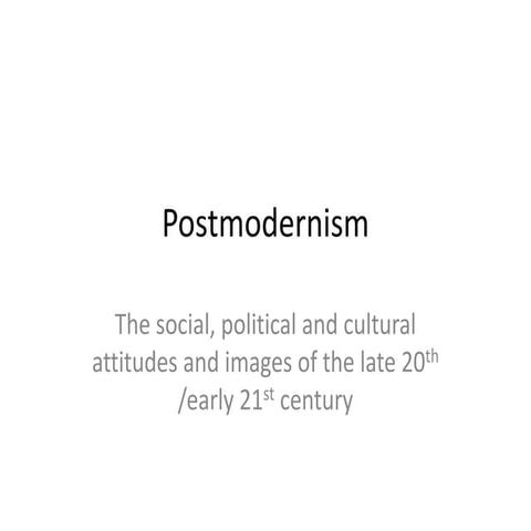 Intro to Postmodernism
